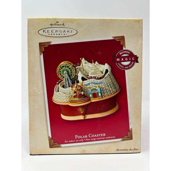 Hallmark Other - Hallmark Polar Coaster Ornament 2003 Red Magic Light Motion Sound QLX7459